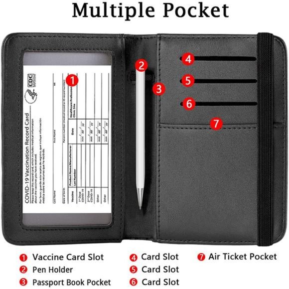 ZOPPEN Passport and Vaccine Card Holder, Passport Holder with Vaccine Card Slot - Picture 6 of 7